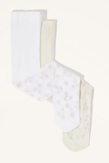 Buy Monsoon Baby Perlato White Print Tights Twinset from Next Ireland