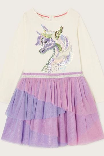 Monsoon Purple Disco Unicorn Dress