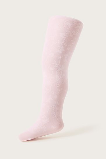 Buy Monsoon Baby Pink Butterfly Lace Tights from Next Luxembourg