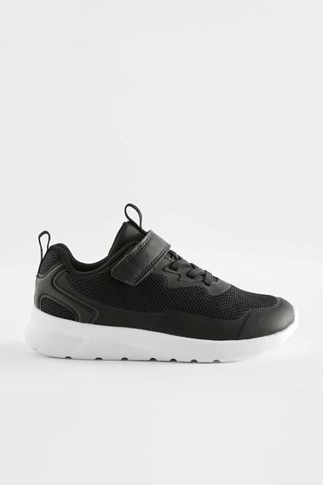 Black Wide Fit (G) Single Strap Trainers