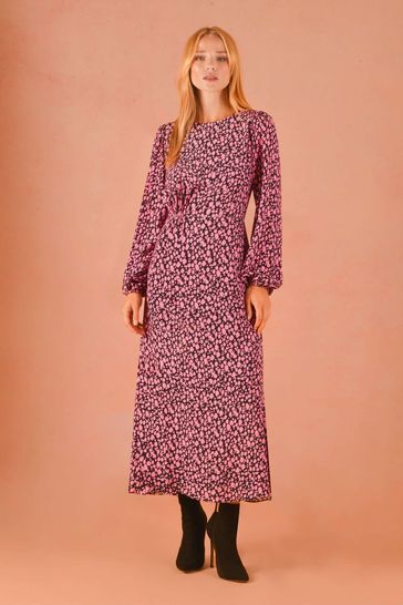 Ro&Zo Pink Abstract Spot Print Midi Dress