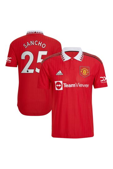 adidas Red Sancho - 25 Manchester United Home 2022-23 Authentic Shirt