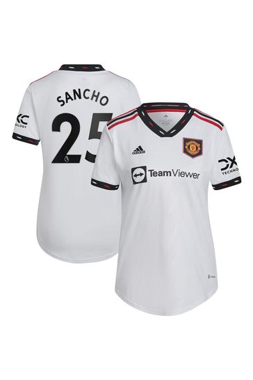 Buy adidas White Sancho 25 Womens Manchester United 22 23 Away