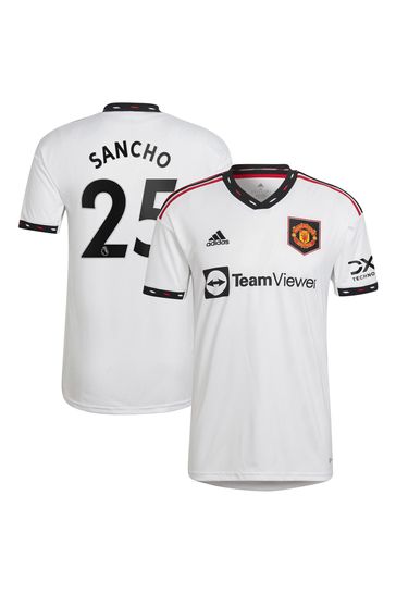 adidas White Sancho - 25 Manchester United 22/23 Away Adult Jersey