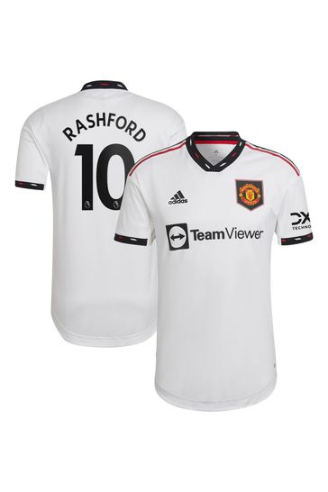 adidas White Rashford - 10 Manchester United 2022-23 Away Authentic Shirt
