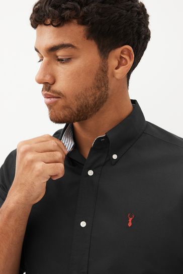 Buy Black Slim Fit Long Sleeve Oxford Shirt from Next Luxembourg