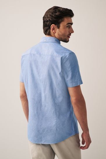 Light blue Oxford shirt slim fit and short sleeve