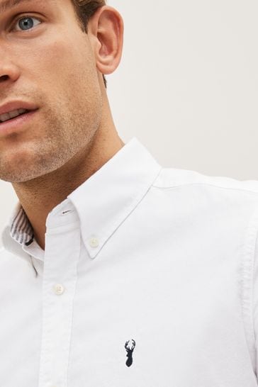 Buy White Slim Fit Short Sleeve Oxford Shirt from Next USA