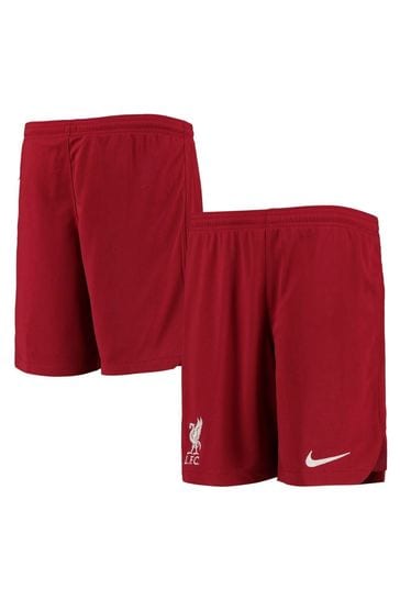 Nike Red Liverpool Home Stadium Football Shorts 2022-23 Kids