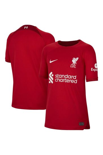 Nike Red Liverpool Home Stadium Football Shirt 2022-23 Kids