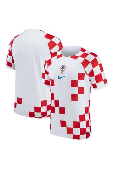 Nike White Croatia Home Stadium Football Shirt 2022