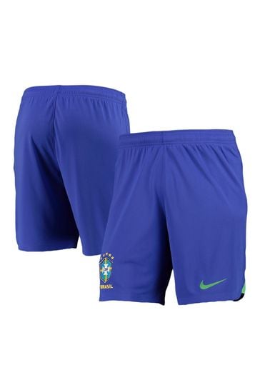 Nike Blue Brazil Home Stadium Football Shorts 2022-23