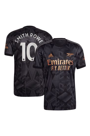 adidas Black Smith Rowe - 10 Arsenal 22/23 Adult Away Jersey Shirt