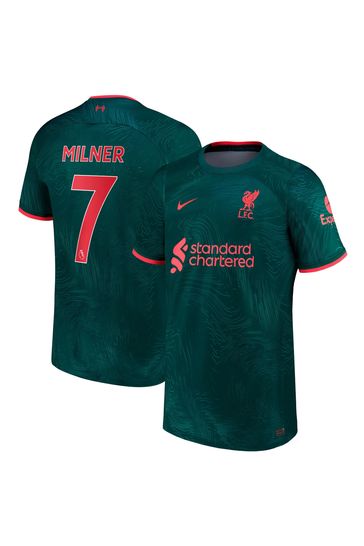 Nike Green Milner - 7 Liverpool FC Third Stadium Football Shirt