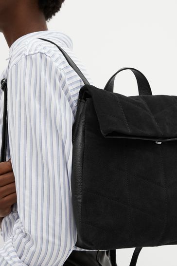 Black 2025 suede rucksack