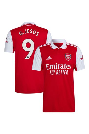 Buy Red G.Jesus 9 adidas Arsenal 22 23 Adult Home Shirt from Next Germany