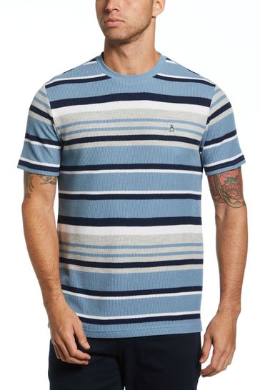 Original Penguin Blue Fashion Stripe T-Shirt In Spring Lake