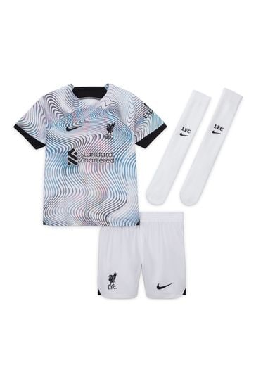 Nike White White Liverpool Away Stadium Kit 2022-23 Little Kids