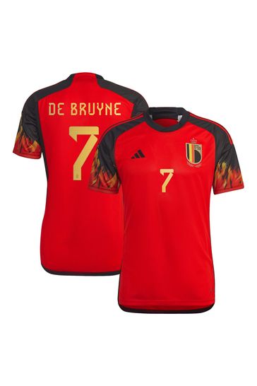 adidas Black De Bruyne - 7 World Cup Belgium 22 Adult Home Shirt