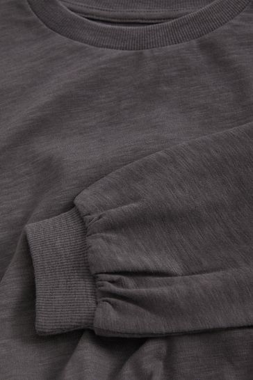 Buy Charcoal Grey Boxy Long Sleeve Cuffed Sweat Top 3 16yrs from