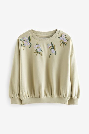 Embroidered floral sweatshirt discount