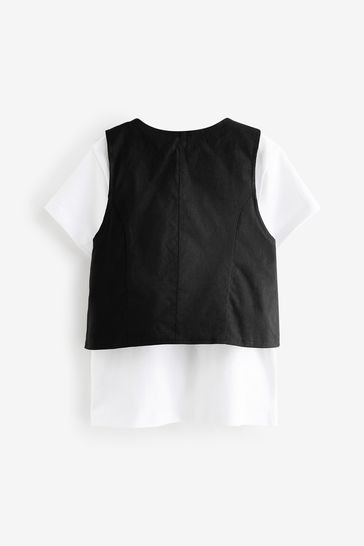 Black shirt white best sale waistcoat