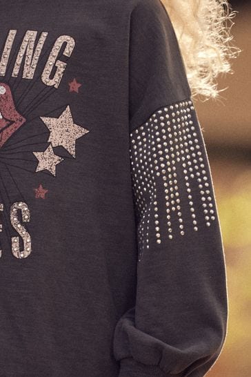 Buy Charcoal Grey Rolling Stones Long Sleeve T Shirt 3 16yrs
