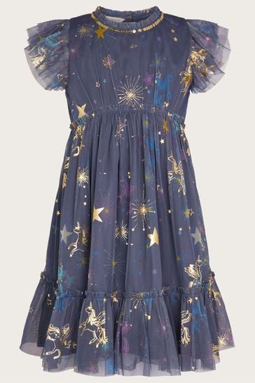 Monsoon Blue Celestial Unicorn Dress