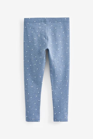 Blue polka dot leggings deals