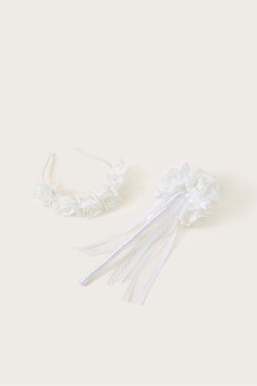 Monsoon Natural Bridesmaid Flower Hairband And Posie Set