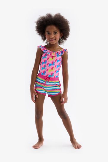 Buy Hatley Pink Rainbow Striped Swim Shorts from Next Luxembourg