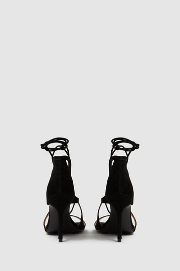 Buy Reiss Black Kate Leather Strappy High Heel Sandals from Next
