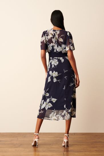 Blue floral shop short sleeve dress