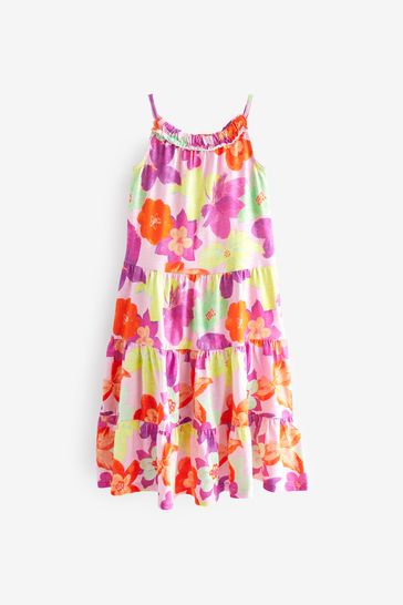 Bright pink floral dress shop
