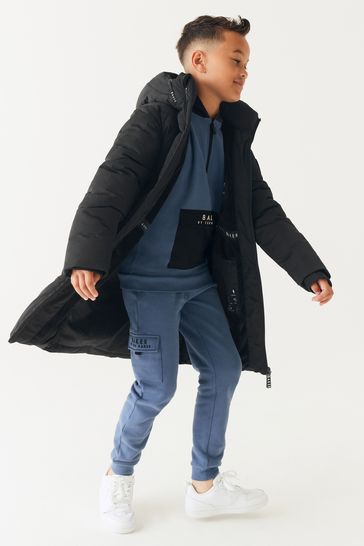 Buy Baker by Ted Baker Shower Resistant Longline Black Coat from