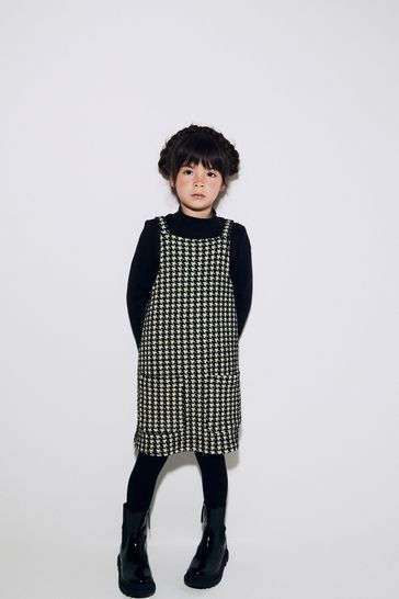 Buy Black White Jacquard Pinafore Dress And Top Set 3 16yrs from Next Luxembourg