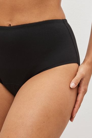 Buy Black Full Brief Medium Flow Essential Period Knickers from Next USA