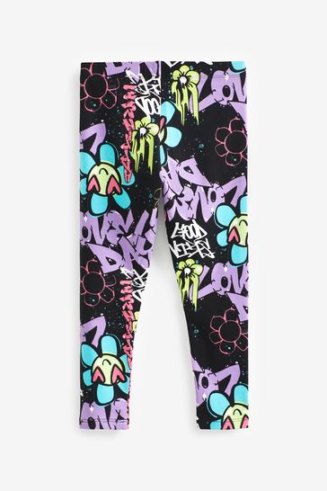 Buy Black Pink Blue Graffiti Print Splat Print Leggings 5 Pack 3 16yrs from Next Poland