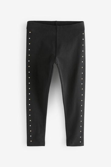 Black hot sale studded leggings