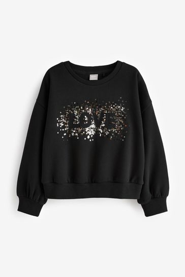 Black 2025 sequin sweatshirt