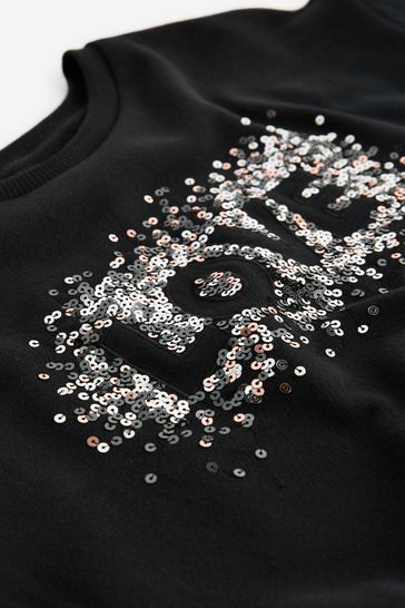 Black sequin on sale sweatshirt