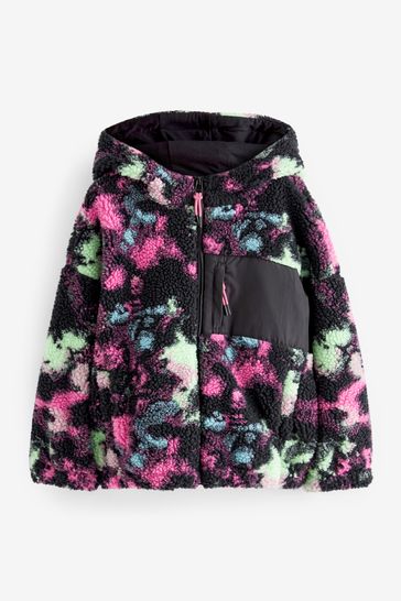 Black teddy borg pocket front jacket discount