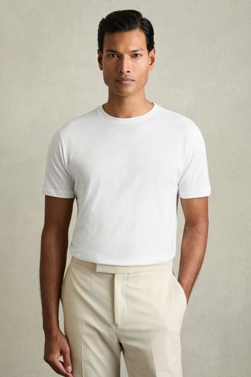 Buy Reiss White Bless Cotton Crew Neck T-Shirt from Next Malta