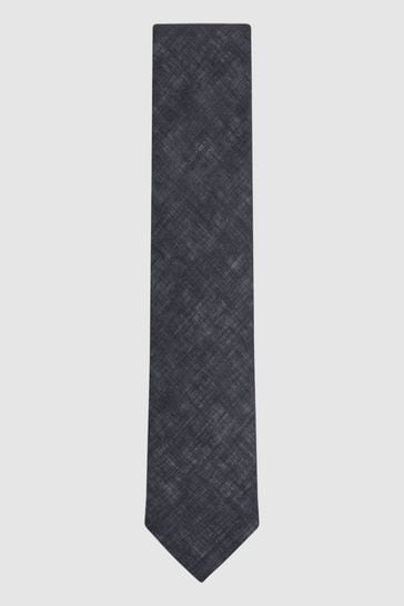 Reiss Navy Lazzaro Linen Tie