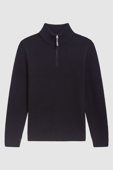 Buy Reiss Navy Lofthouse Half Zip Funnel Neck Jumper from Next