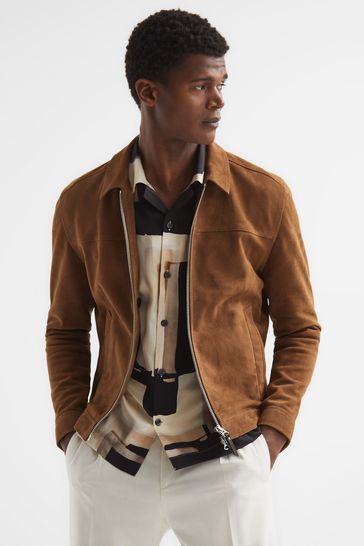 Mango Man - Leather-effect Jacket with Zippers Brown - L - Men