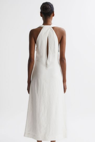 Buy Reiss Alda Plunge Neck Midi Dress from Next Italy