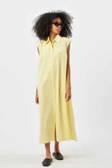 Minimum Yellow Zasio Button Up Shirt Dress