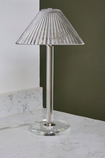 Jasper Conran London Clear Pleat Glass Table Lamp