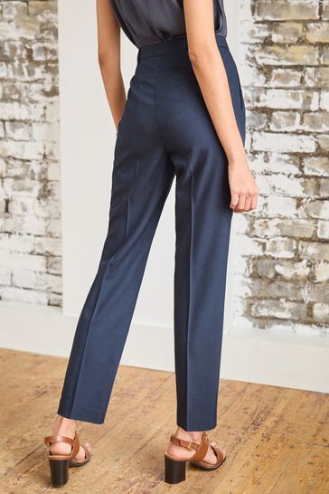 Navy sales slim trousers